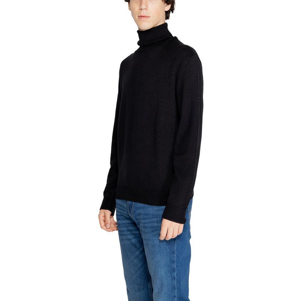 Armani Exchange Black Cotton Turtleneck AR-14713700009-IT44 | S