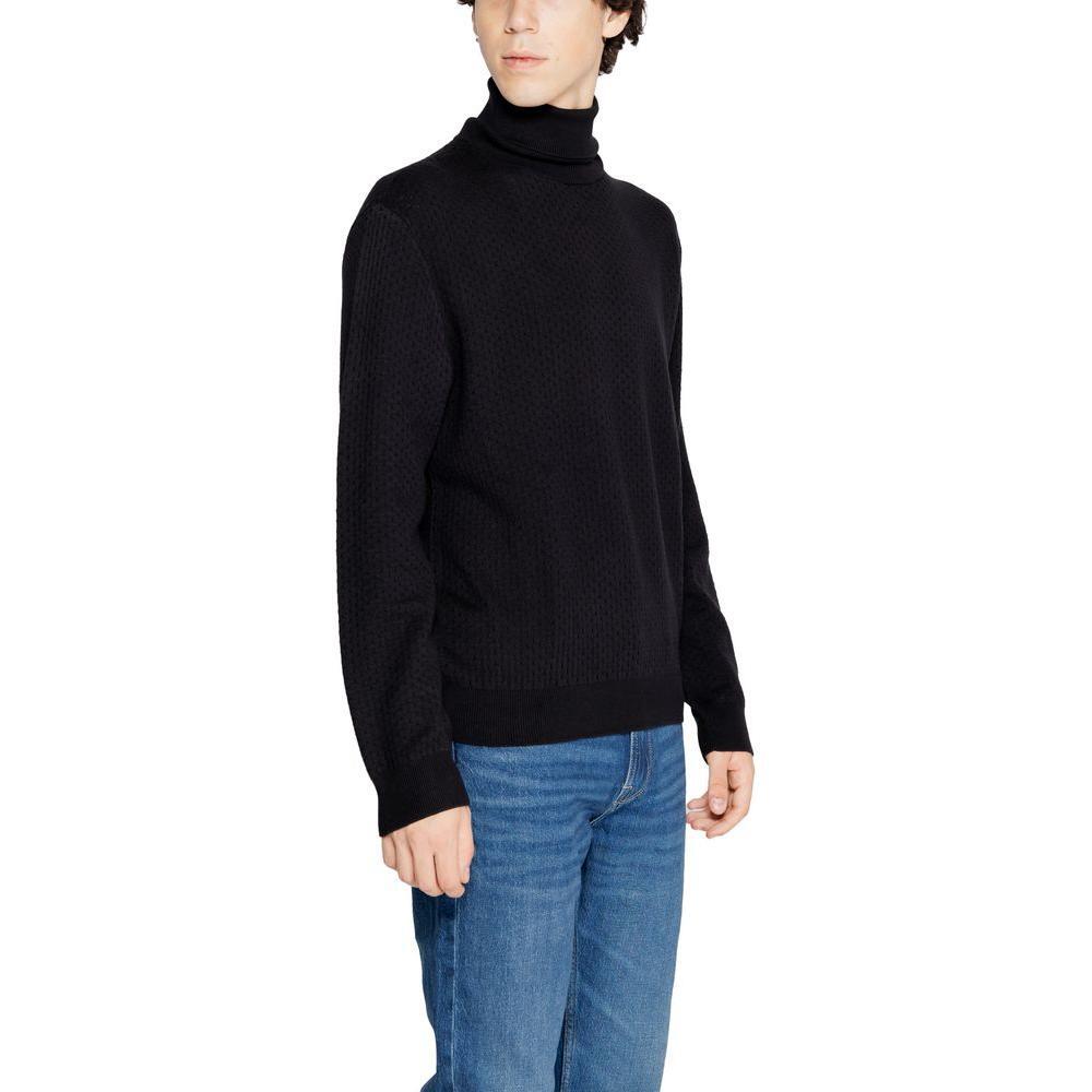Armani Exchange Black Cotton Turtleneck AR-14713700009-IT44 | S