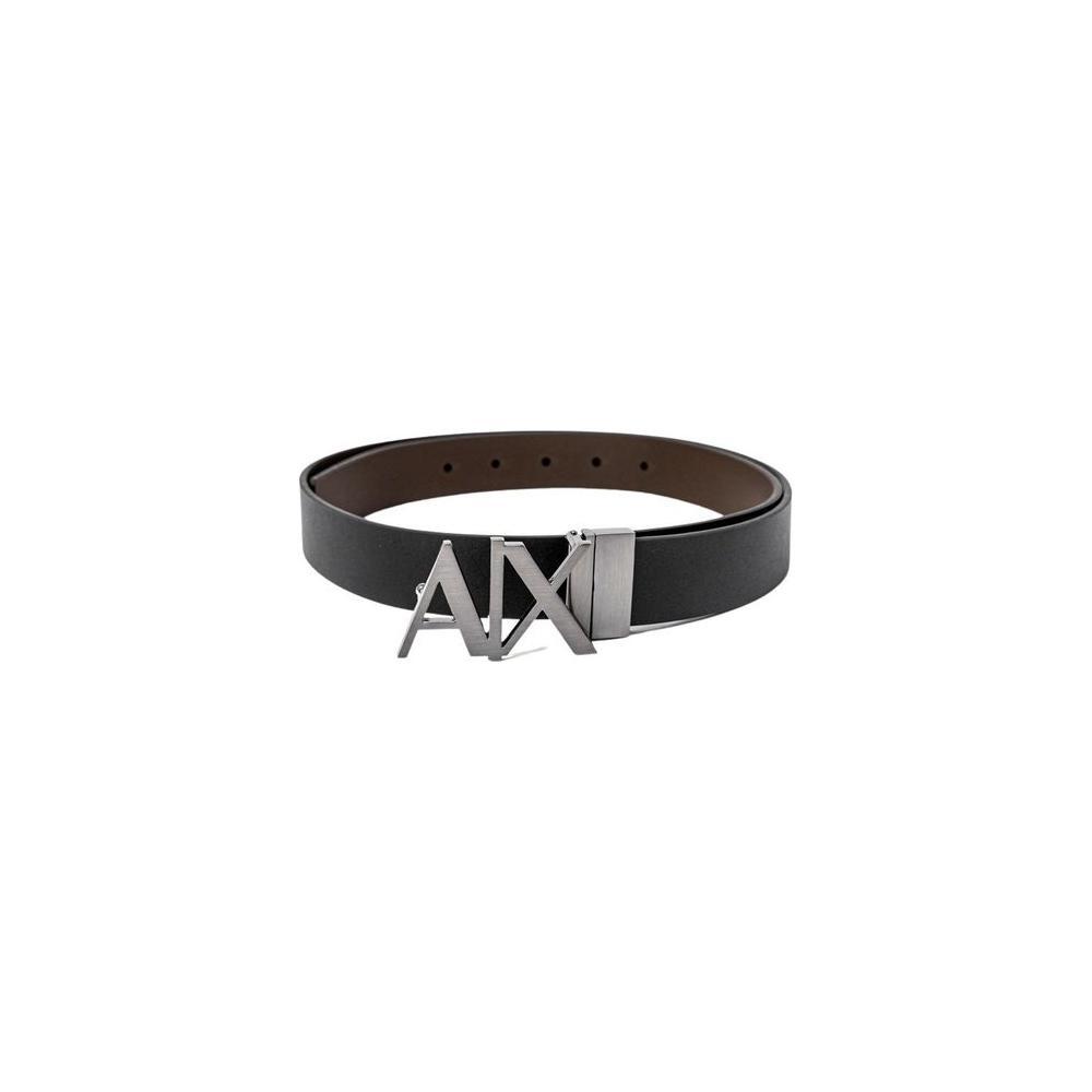Armani Exchange Black Leather Belt AR-7255600009-100 CM / 40 INCHES