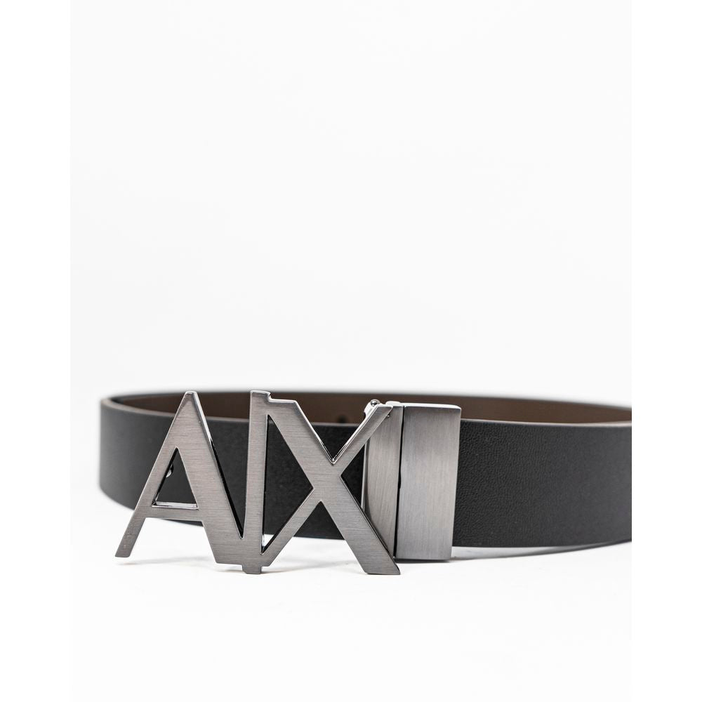 Armani Exchange Black Leather Belt AR-7255600009-100 CM / 40 INCHES