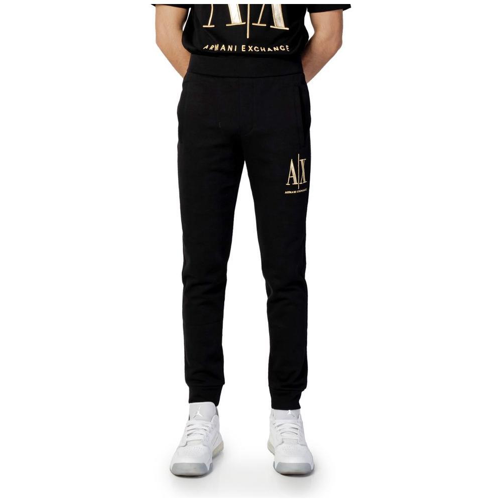 Armani Exchange Black Cotton Joggers Workout Pant AR-10432200009-IT42 | XS
