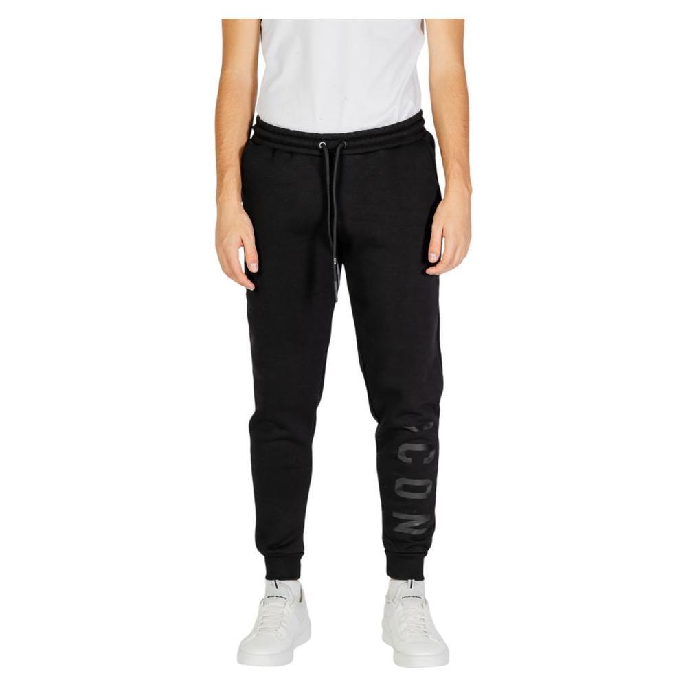 Icon Black Cotton Joggers Workout Pant IC-15610800009-IT42 | XS