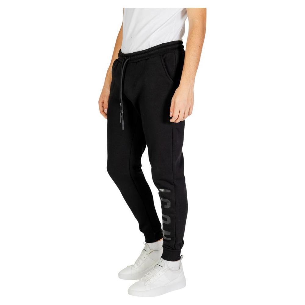 Icon Black Cotton Joggers Workout Pant IC-15610800009-IT42 | XS
