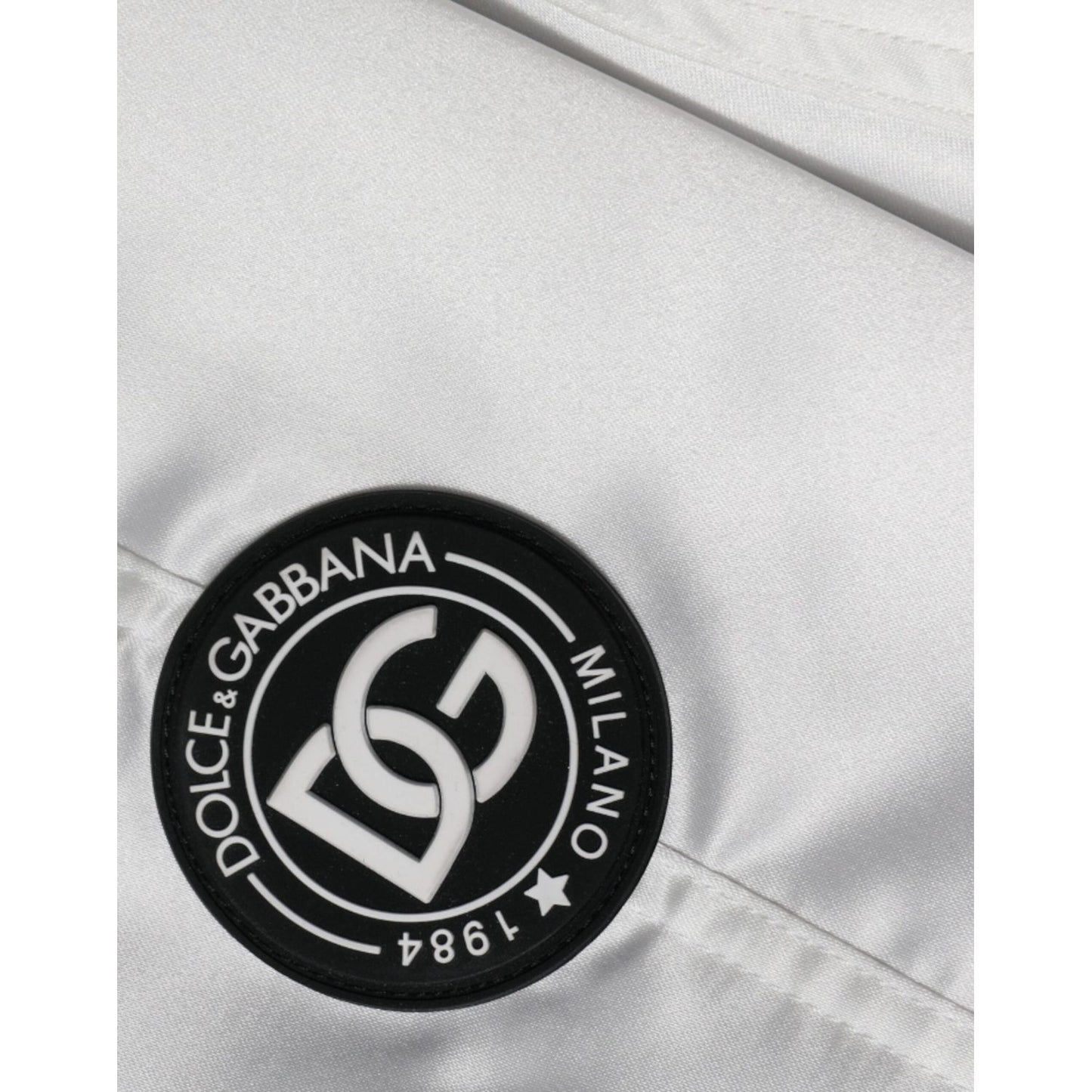 Dolce & Gabbana White Polyester Logo Full Zip Bomber Jacket JKT3867-50