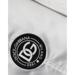 Dolce & Gabbana White Polyester Logo Full Zip Bomber Jacket JKT3867-50