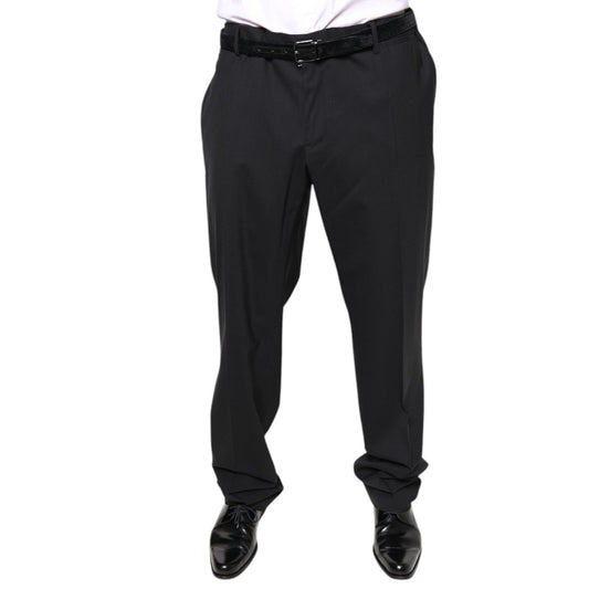 Dolce & Gabbana Black Wool Men Formal Dress Pants