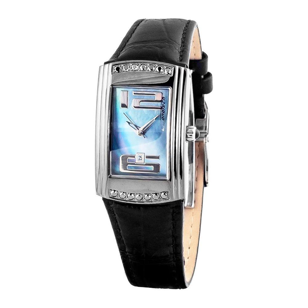 Chronotech Black Leather Watch