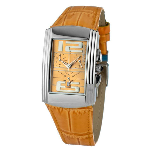 Chronotech Orange Leather Watch