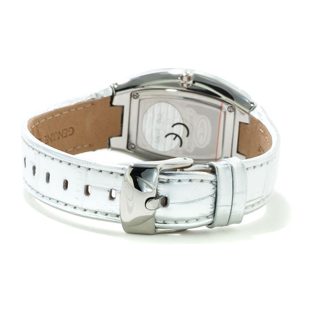 Chronotech Silver Leather Dress Watch
