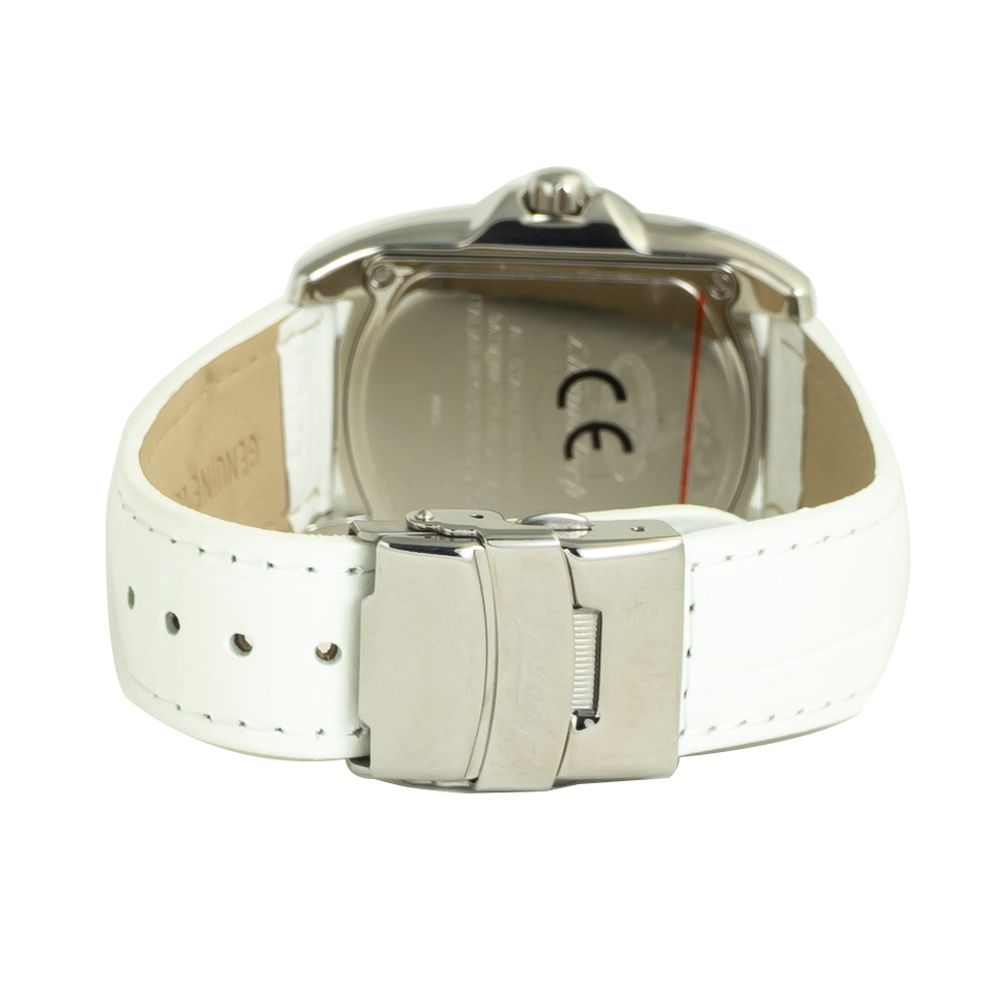 Chronotech White Leather Dress Watch
