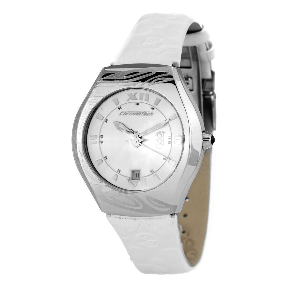 Chronotech White Leather Watch