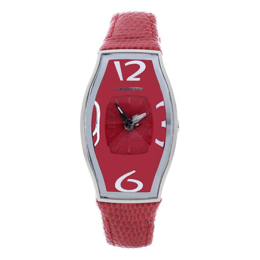 Chronotech Red Leather Watch