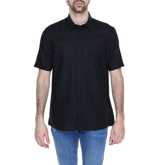 Antony Morato Black Linen Shortsleeve