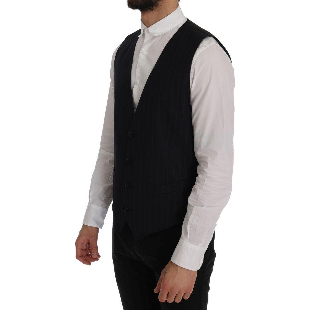Dolce & Gabbana Blue Wool Stretch Vest SIG60338-1