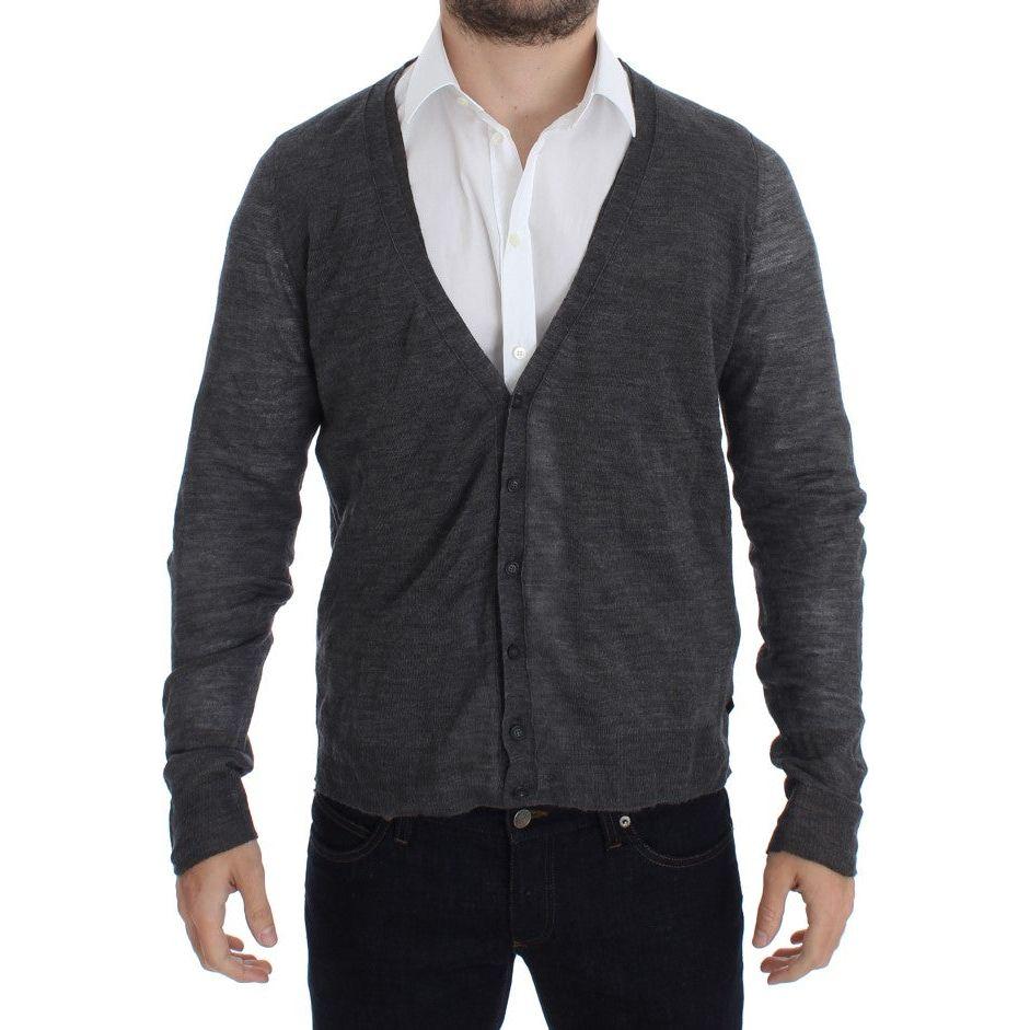 Costume National Gray Wool Button Cardigan Sweater SIG17808-3