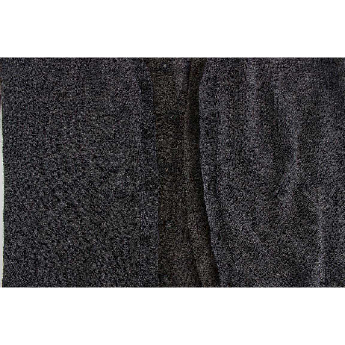 Costume National Gray Wool Button Cardigan Sweater SIG17808-3
