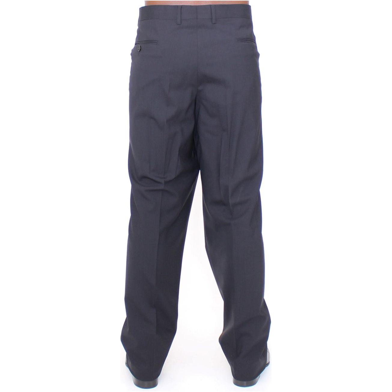 Dolce & Gabbana Black Wool Stretch Pleated Pants HAN10147-1