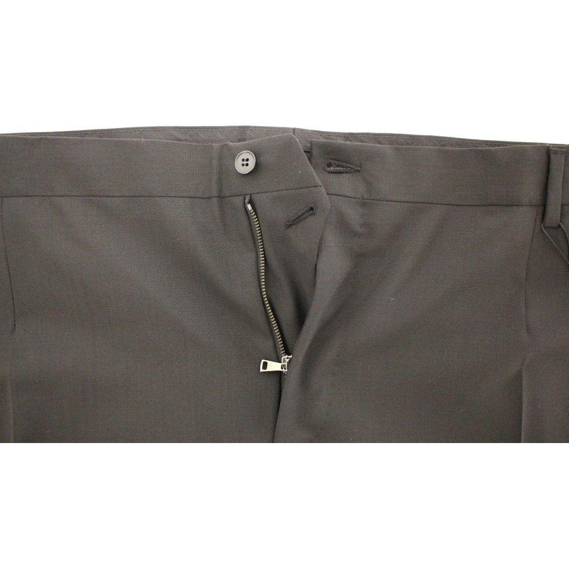 Dolce & Gabbana Black Wool Stretch Pleated Pants HAN10147-1