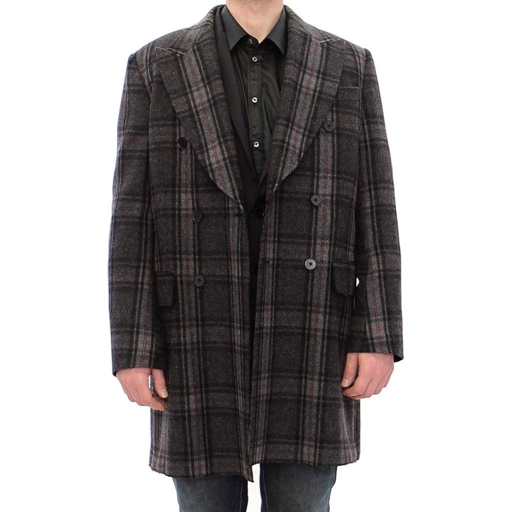 Dolce & Gabbana Gray Double Breasted Coat Jacket GJH10806-1