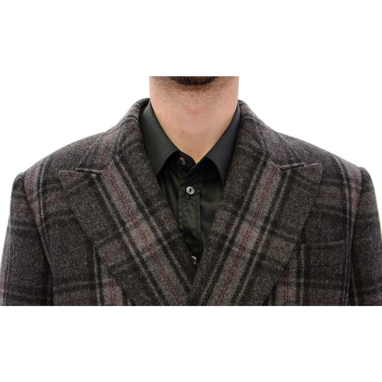 Dolce & Gabbana Gray Double Breasted Coat Jacket GJH10806-1