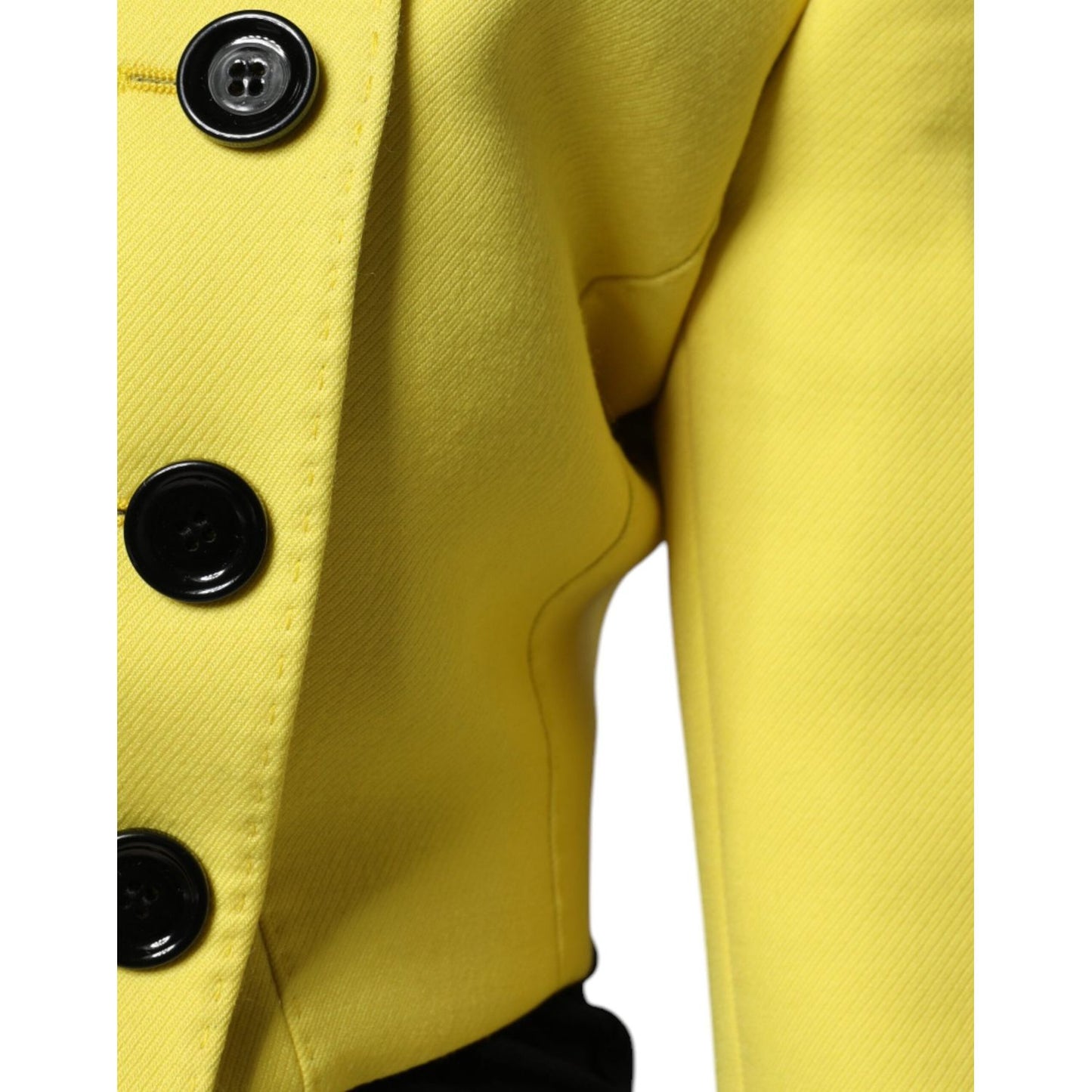 Dolce & Gabbana Lemon Yellow Wool Long Sleeves Cropped Coat Jacket JKT4186-38