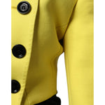 Dolce & Gabbana Lemon Yellow Wool Long Sleeves Cropped Coat Jacket JKT4186-38