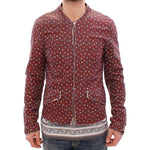 Dolce & Gabbana Bordeaux Leather Boxer Print Jacket Coat GSD12728-1