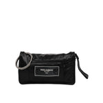 Dolce & Gabbana Black Fabric Logo Two Way Clutch Crossbody Bag BAG4044