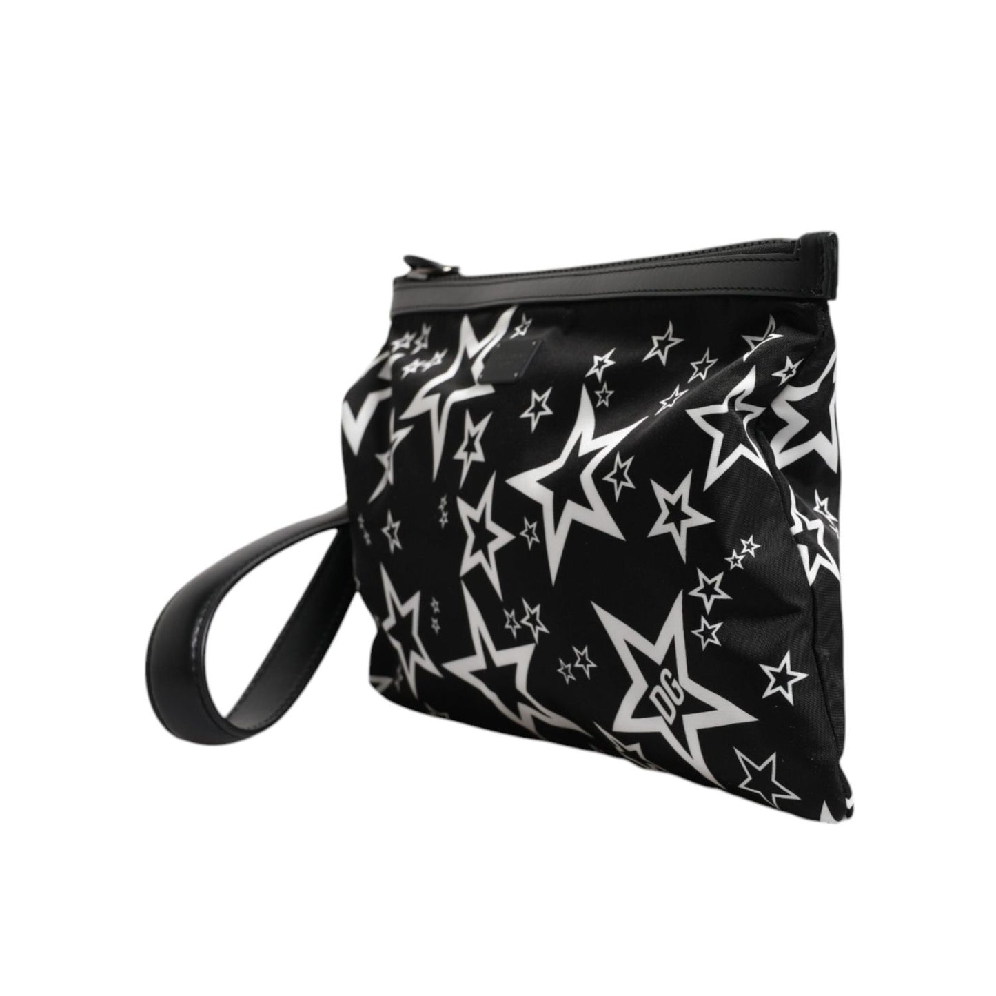 Dolce & Gabbana Black White Stars Pattern Clutch Pouch Bag BAG4045