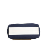 Dolce & Gabbana White Navy Striped Canvas Top Handle Tote Bag BAG4047