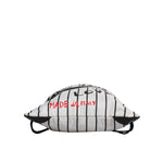 Dolce & Gabbana Black White Striped Polyester Drawstring Backpack Bag BAG4154