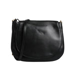 Dolce & Gabbana Black Leather Flap Saddle Shoulder Bag BAG4158