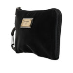 Dolce & Gabbana Black Nylon Logo Plaque Keyring Pouch Clutch Bag BAG4176
