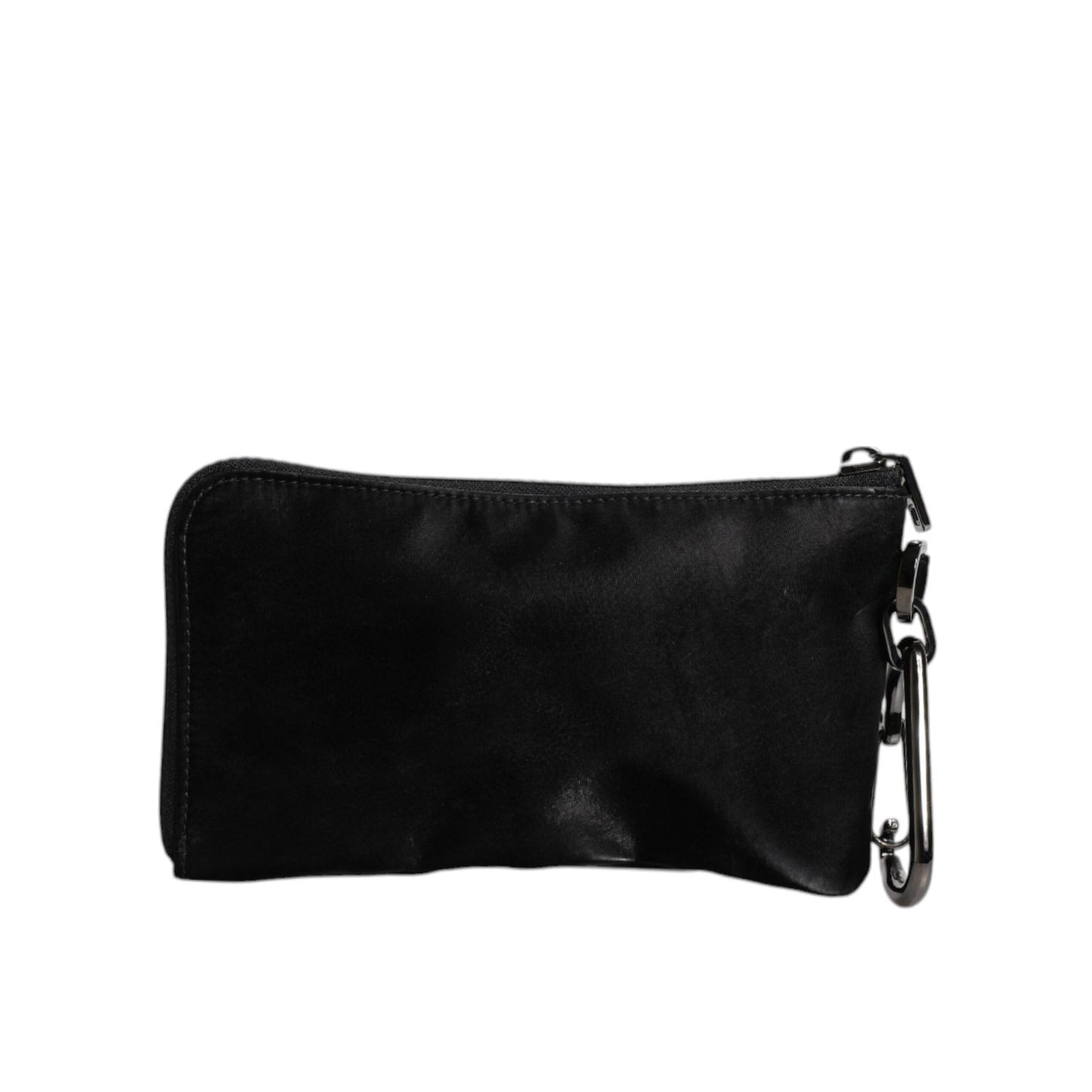 Dolce & Gabbana Black Nylon Logo Plaque Keyring Pouch Clutch Bag BAG4176