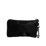 Dolce & Gabbana Black Nylon Logo Plaque Keyring Pouch Clutch Bag BAG4176