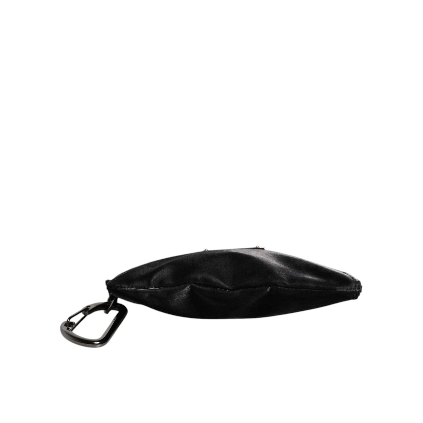 Dolce & Gabbana Black Nylon Logo Plaque Keyring Pouch Clutch Bag BAG4176