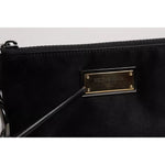 Dolce & Gabbana Black Nylon Logo Plaque Keyring Pouch Clutch Bag BAG4176