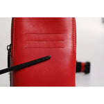 Dolce & Gabbana Red Leather Logo Zip Around Card Holder Wide Strap Wallet BAG4195