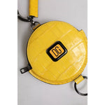 Dolce & Gabbana Yellow Round Leather DG Logo Coin Purse Lanyard Wallet BAG4234