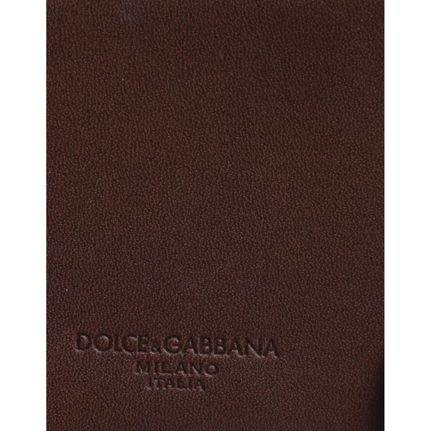 Dolce & Gabbana Brown Leather Zip Logo Keyring Coin Purse Keyring Wallet BAG4244