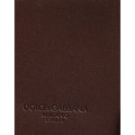 Dolce & Gabbana Brown Leather Zip Logo Keyring Coin Purse Keyring Wallet BAG4244
