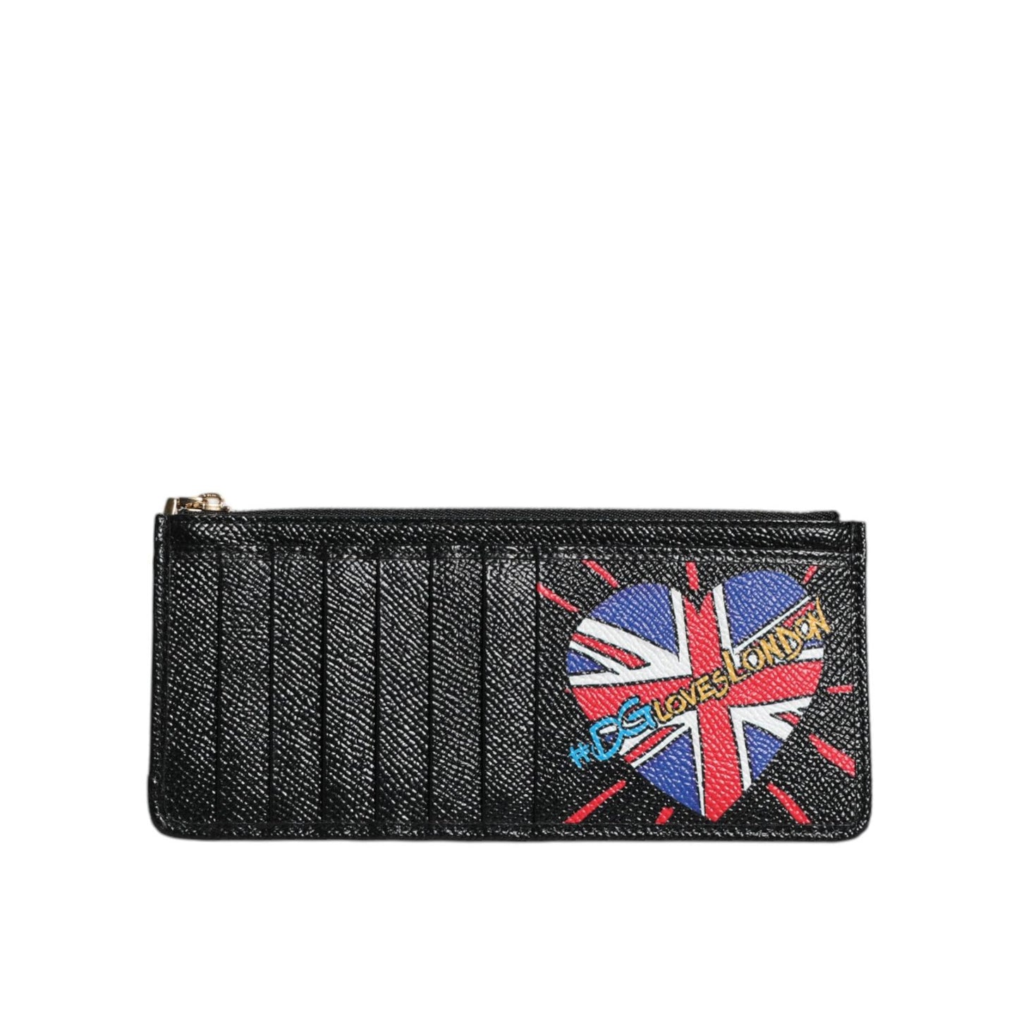 Dolce & Gabbana Black Leather #DGLovesLondon Cardholder Case Wallet BAG4256