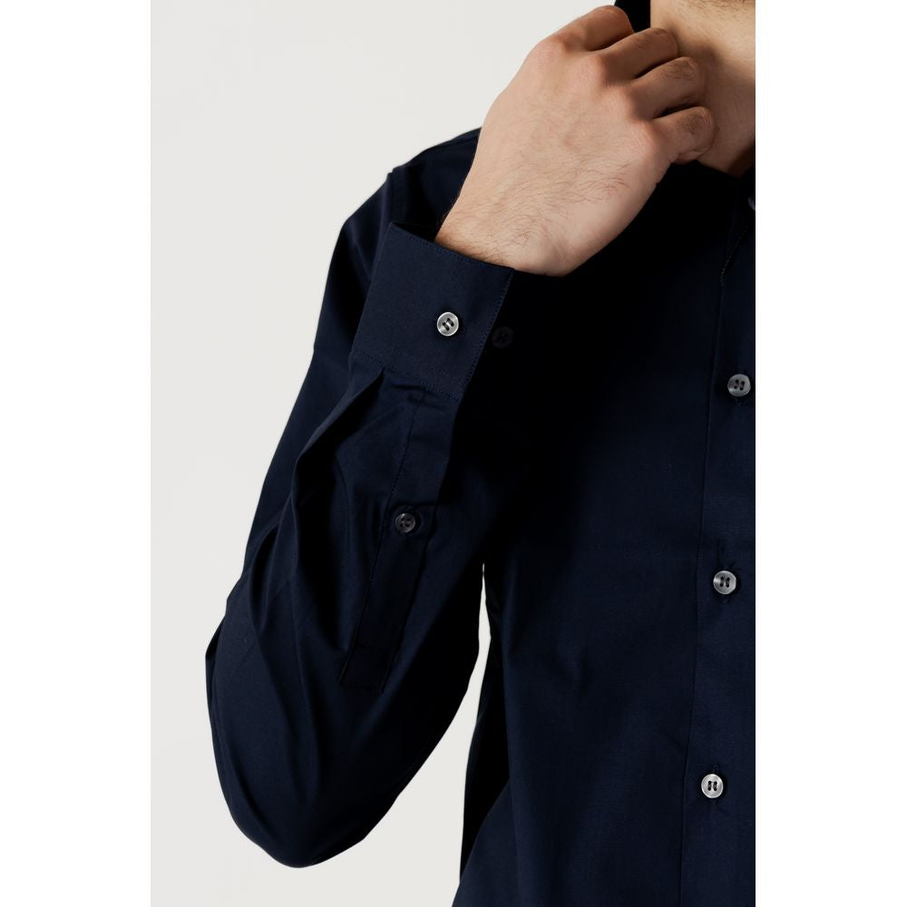 Calvin Klein Blue Cotton Shirt CA-10283000010-IT41 | L