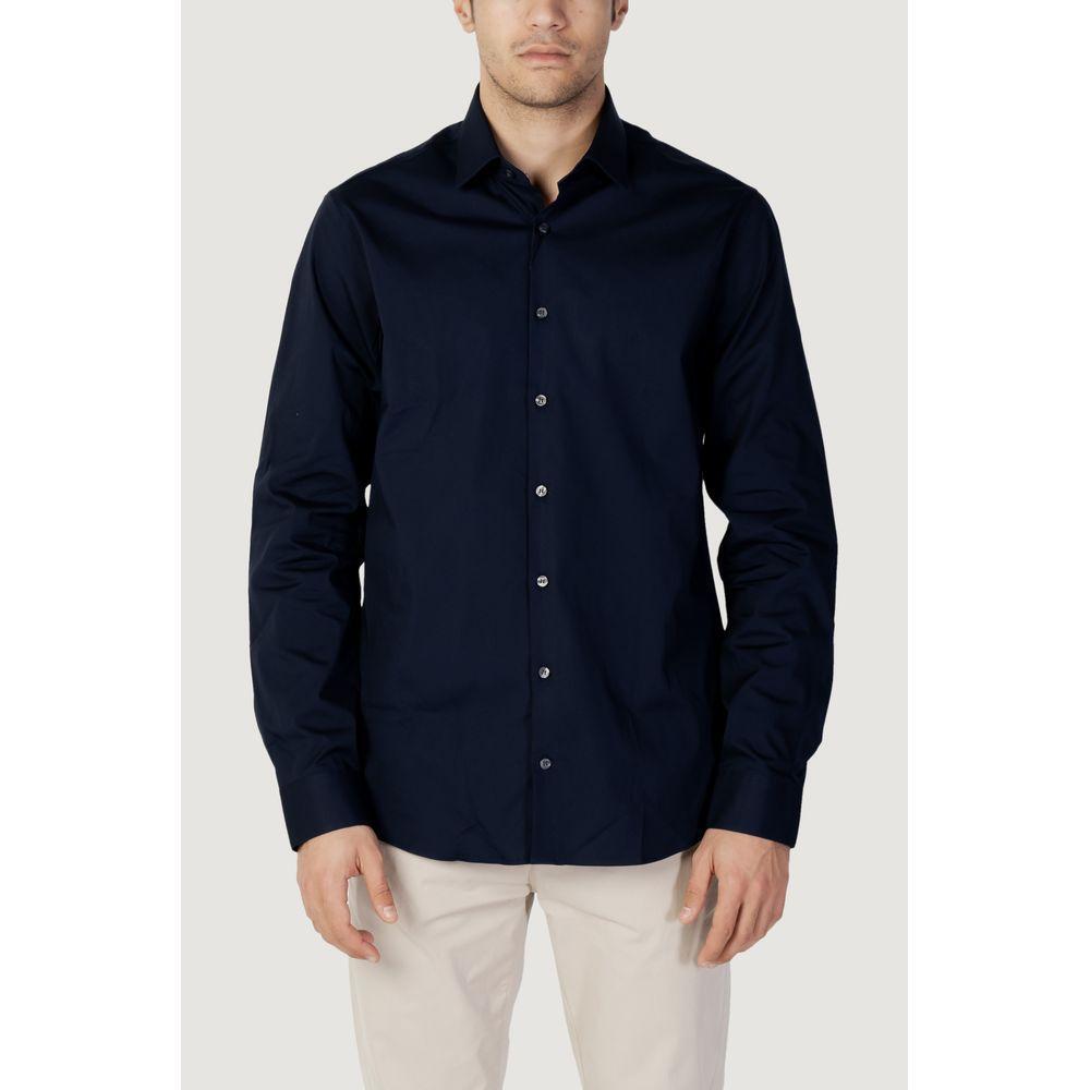 Calvin Klein Blue Cotton Shirt CA-10283000010-IT41 | L