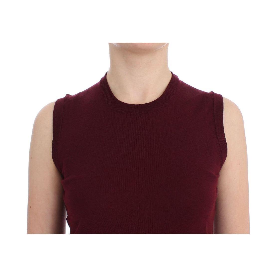 Dolce & Gabbana Red Sleeveless Crewneck Vest Pullover SIG13334-3