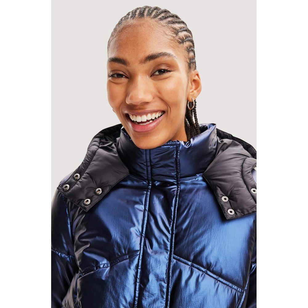 Desigual Blue Polyamide Jackets & Coat DE-12051200010-XXL