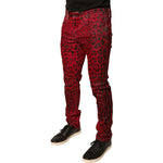 Dolce & Gabbana Red Leopard Cotton Stretch Skinny Denim Jeans PAN75700-48