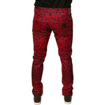 Dolce & Gabbana Red Leopard Cotton Stretch Skinny Denim Jeans PAN75700-48