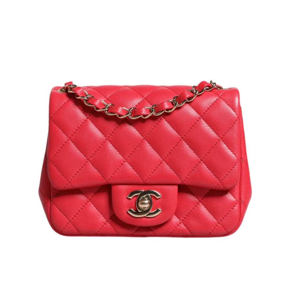 Chanel Pink Matelasse Chain Shoulder Lambskin Purse Mini CHA177