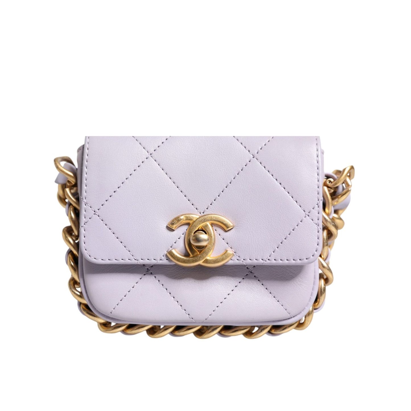 Chanel Blue Quilted Calfskin Framing Chain Flap Mini crossbody Bag CHA54